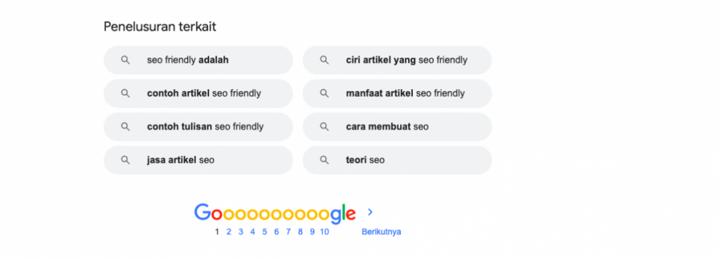 LSI Keyword di 'Penelusuran Terkait'