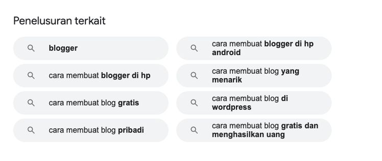 hasil penelusuran terkait di google